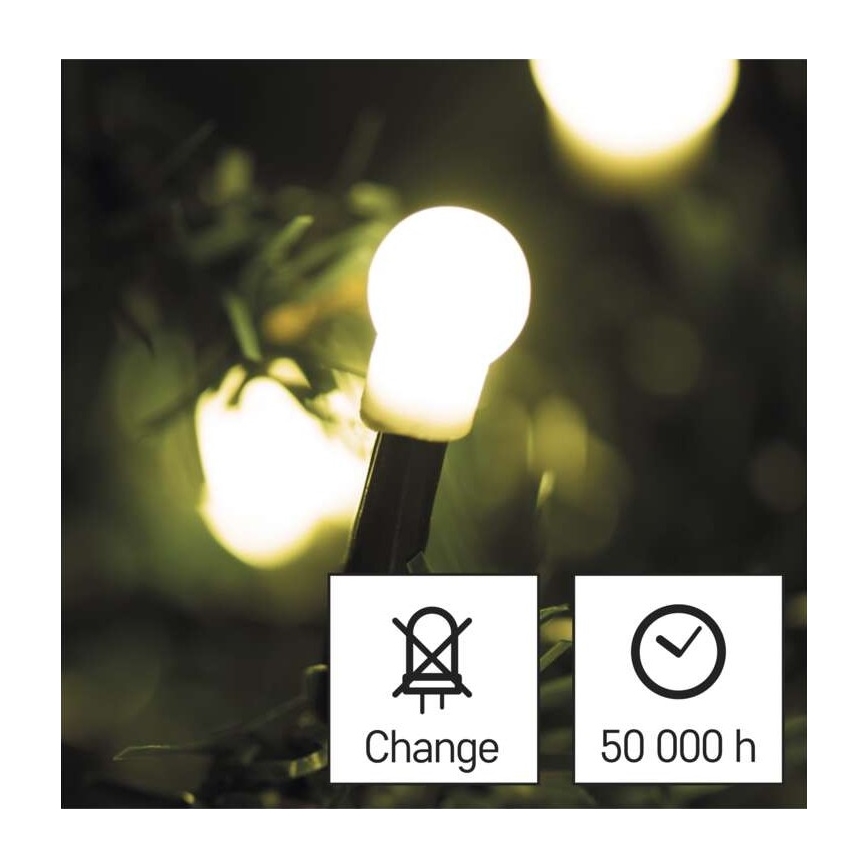 Светодиодная рождественская уличная гирлянда 200xLED/25 м IP44 теплый белый