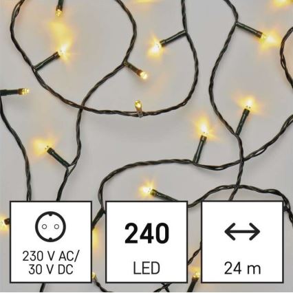Светодиодная рождественская уличная гирлянда 240xLED/29 м IP44 теплый белый
