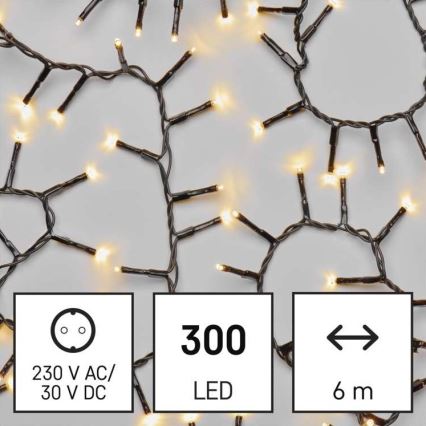 Светодиодная рождественская уличная гирлянда 300xLED/11 м IP44 теплый белый