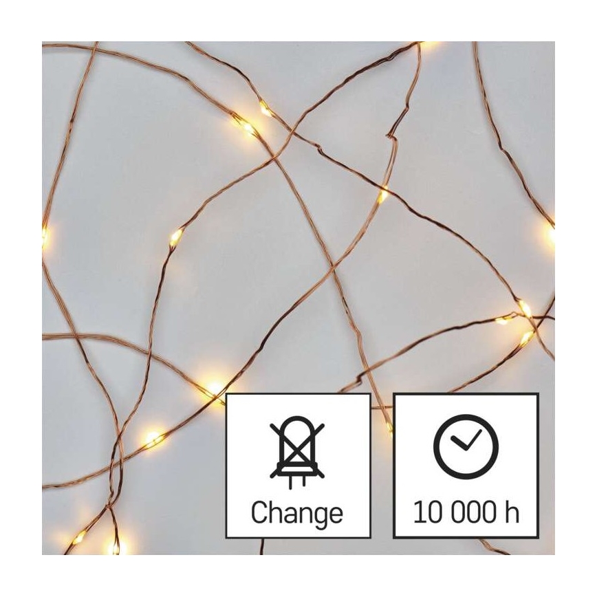 Светодиодная рождественская уличная гирлянда 40xLED/9 м IP44 теплый белый