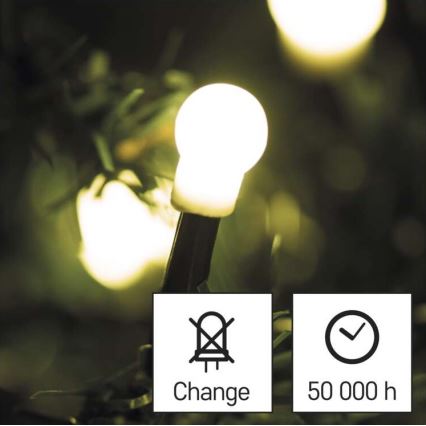 Светодиодная рождественская уличная гирлянда 80xLED/13 м IP44 теплый белый