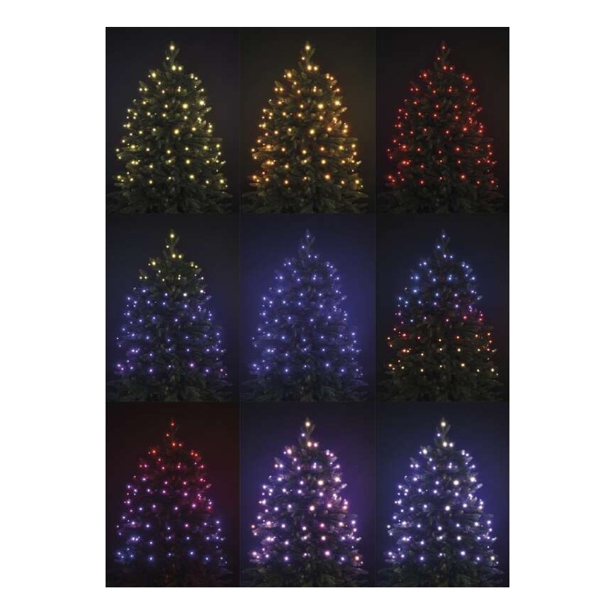 Светодиодная рождественская уличная RGB-гирлянда 160xLED/72 режима 19 м IP44 + пульт ДУ
