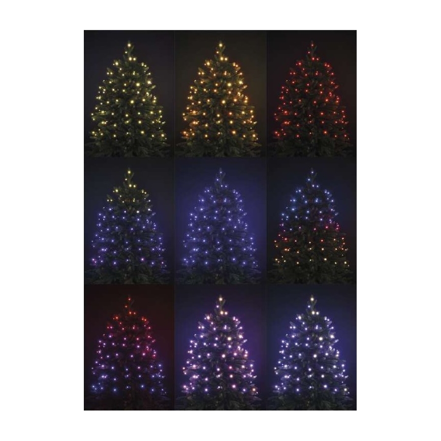 Светодиодная рождественская уличная RGB-гирлянда 96xLED/72 режима 13 м IP44 + пульт ДУ