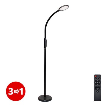 Светодиодная сенсорная лампа с регулированием яркости 3в1 LED/12W/230V черный CRI 90 + дистанционное управление