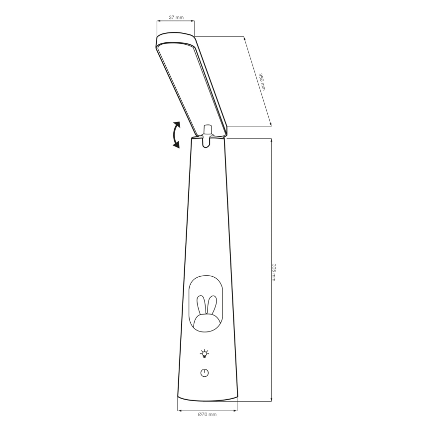 Светодиодная сенсорная настольная лампа с регулированием яркости BUNNY LED/7W/230V 2700/4000/6500K белый