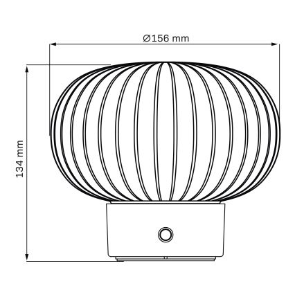 Светодиодная сенсорная настольная лампа с регулированием яркости LATTE LED/1,8W/5V USB 2000 mAh матовый хром/белый