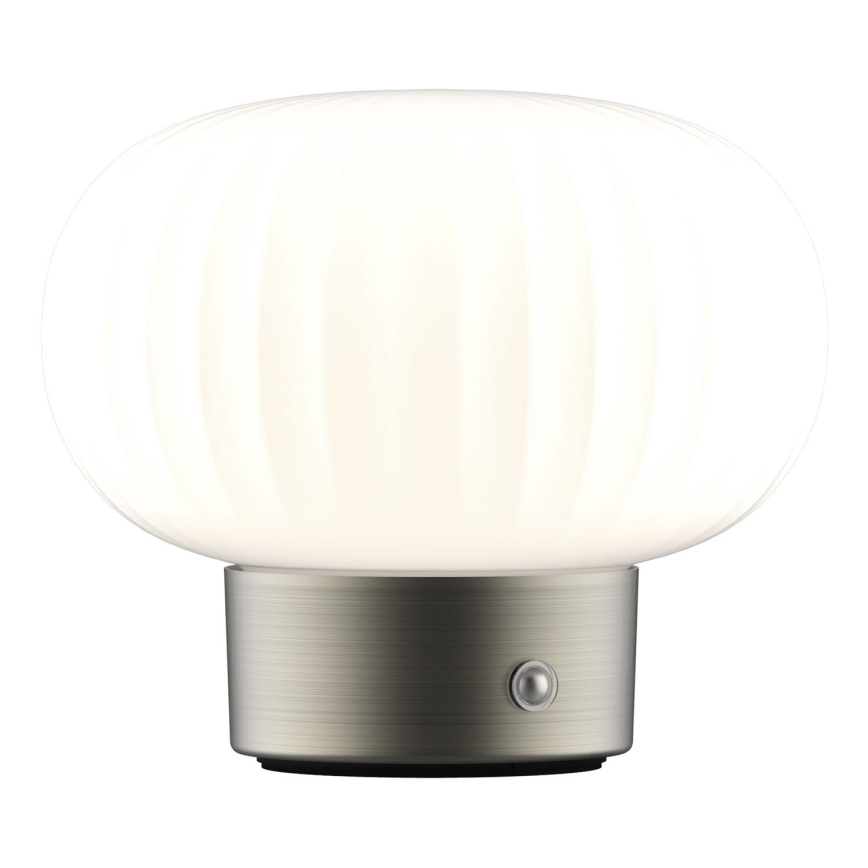 Светодиодная сенсорная настольная лампа с регулированием яркости LATTE LED/1,8W/5V USB 2000 mAh матовый хром/белый