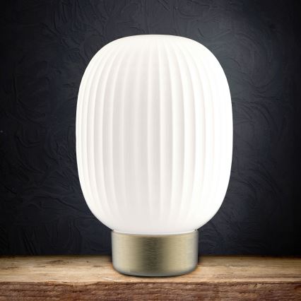 Светодиодная сенсорная настольная лампа с регулированием яркости LATTE LED/1,8W/5V USB 2000 mAh золотистый/белый