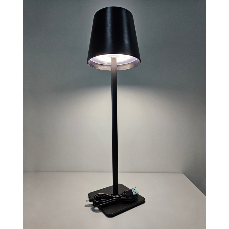 Светодиодная сенсорная настольная лампа с регулированием яркости LED/5W/5V USB 1200 mAh черный