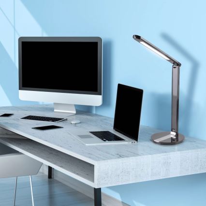 Светодиодная сенсорная настольная лампа с регулированием яркости SERRA LED/8W/230V черный