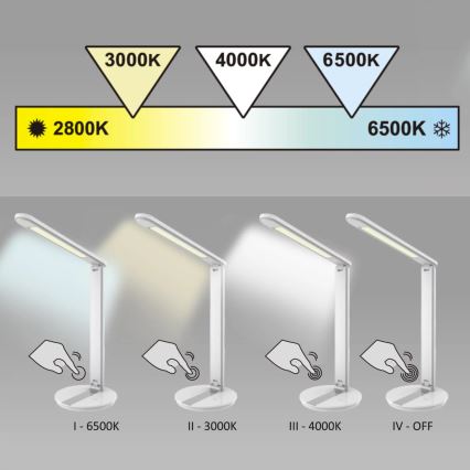 Светодиодная сенсорная настольная лампа с регулированием яркости SERRA LED/8W/230V черный
