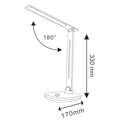Светодиодная сенсорная настольная лампа с регулированием яркости VINTO LED/8W/230V черный