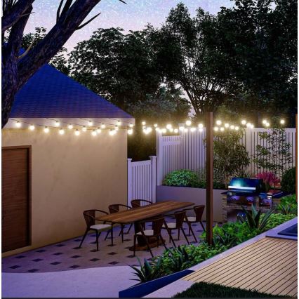 Светодиодная солнечная гирлянда 10xLED/0,5/4,5В 12 м 3000K IP44 1200 мАч + пульт дистанционного управления