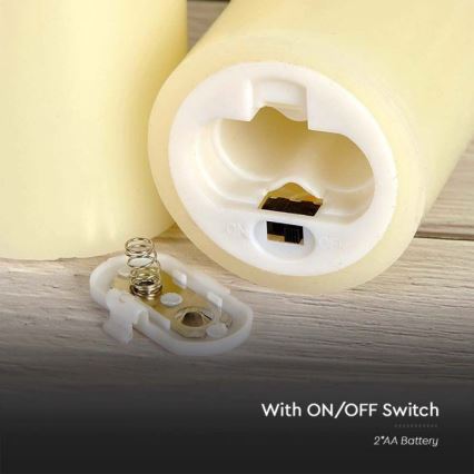 Светодиодная свеча LED/2xAA теплый белый 20 см