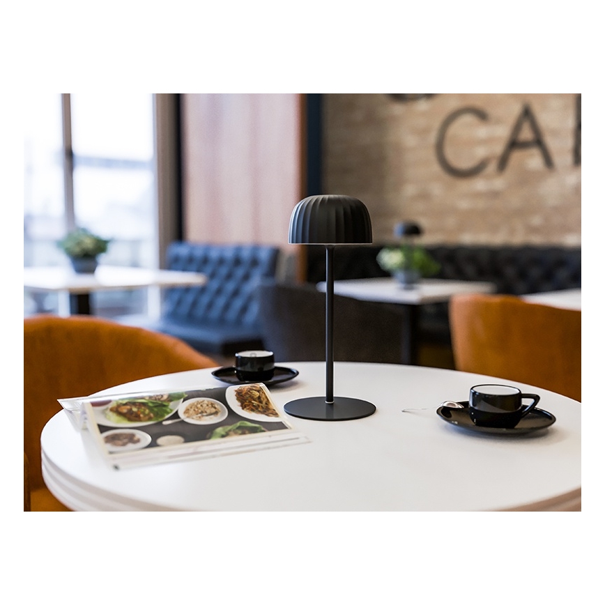 Светодиодная уличная аккумуляторная настольная лампа с регулированием яркости VIVIEN LED/3W/5V 2700K 1600 mAh IP54 черный