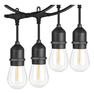 Светодиодная уличная декоративная гирлянда 10xE27/1W/230V 10 м IP65 черная