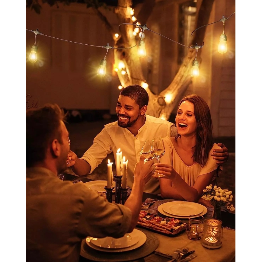 Светодиодная уличная декоративная гирлянда BAJA ST64 20xE27/1W/230V 20,9 м IP44 теплый белый