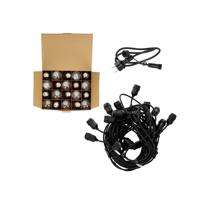 Светодиодная уличная декоративная гирлянда BAJA ST64 20xE27/1W/230V 20,9 м IP44 теплый белый