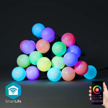 Светодиодная уличная декоративная RGB-гирлянда 20xLED/8 функций 13 м IP65 Wi-Fi Tuya