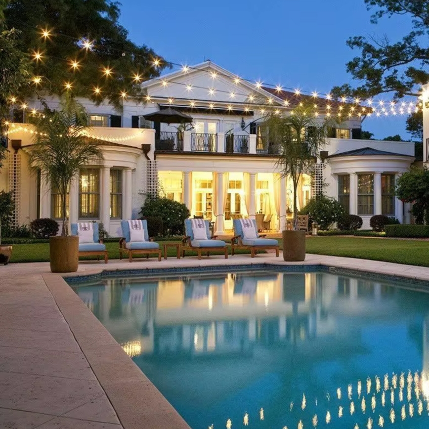 Светодиодная уличная декоративная гирлянда 15xE27/1Вт/230В 15 м IP65 черная