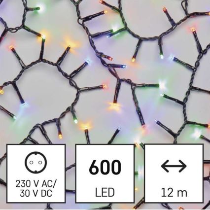 Светодиодная уличная гирлянда 600xLED/17m IP44, многоцветная