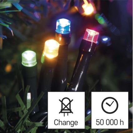 Светодиодная уличная гирлянда 80xLED/13m IP44 многоцветная