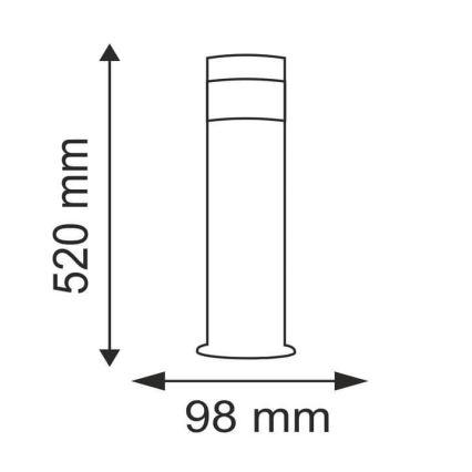 Светодиодная уличная лампа COLLUM 1xLED/3,6W/230V IP44 52 см