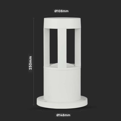 Светодиодная уличная лампа LED/10W/230V 25cm 4000K IP65 белая