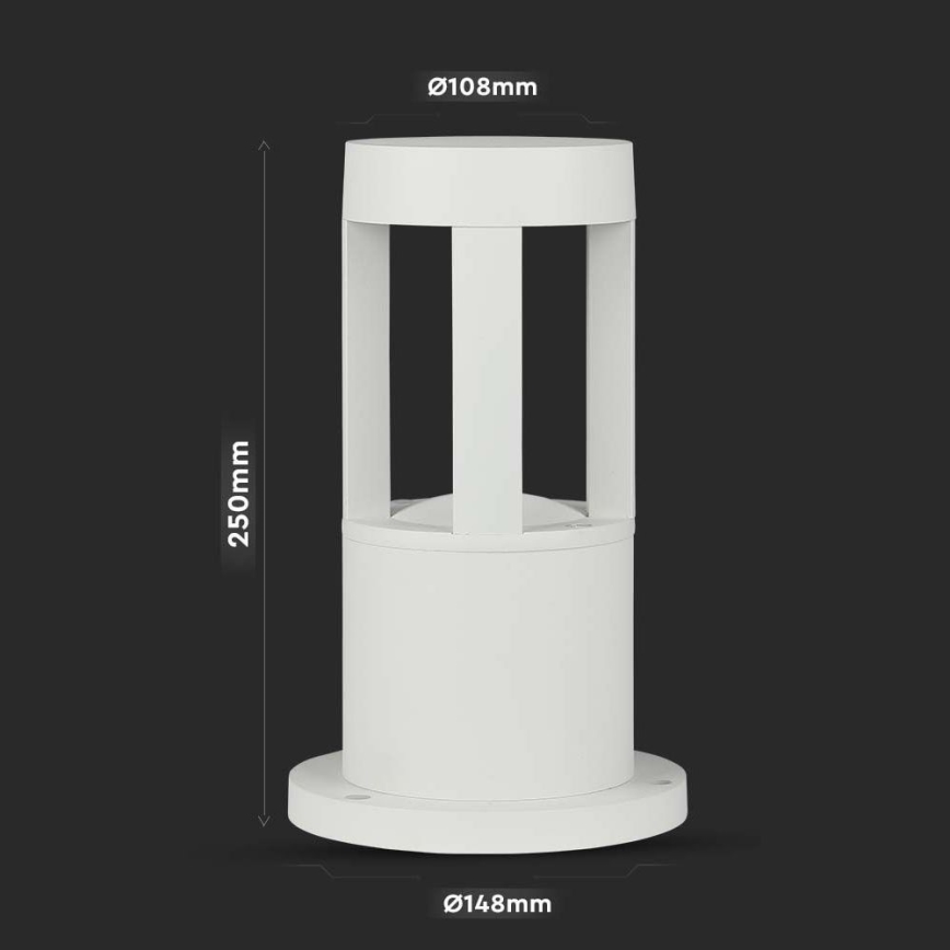 Светодиодная уличная лампа LED/10W/230V 25cm 4000K IP65 белая