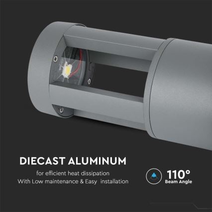 Светодиодная уличная лампа LED/10W/230V 25cm 4000K IP65 серая