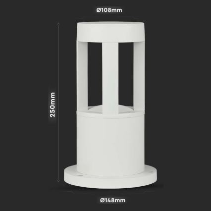 Светодиодная уличная лампа LED/10W/230V 25cm 6400K IP65 белая