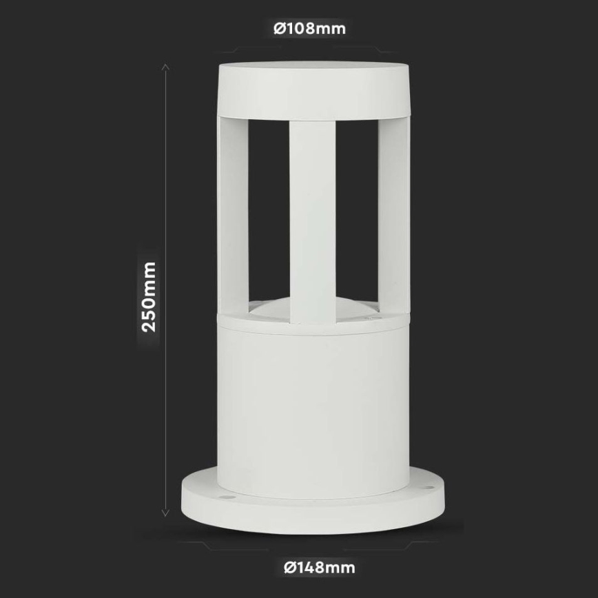 Светодиодная уличная лампа LED/10W/230V 25cm 6400K IP65 белая