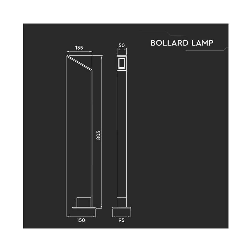 Светодиодная уличная лампа LED/6W/230V IP65 антрацит