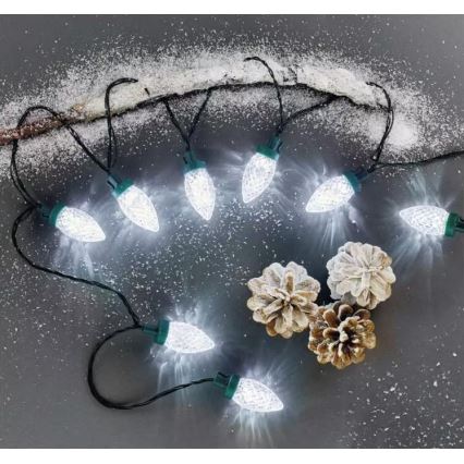 Светодиодная уличная рождественская гирлянда 50xLED/8 режимов 14,8 м IP44 холодный белый