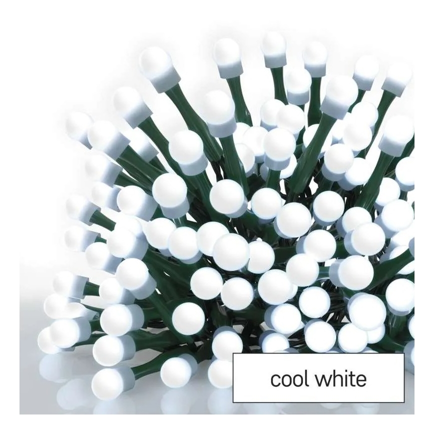 Светодиодная уличная рождественская гирлянда 80 светодиодов / 8 режимов, 13 м, холодный белый, IP44