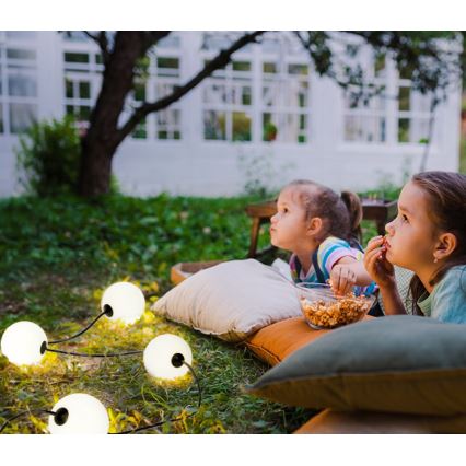 Светодиодная уличная декоративная гирлянда 10xLED/0,8W/230V IP67 2500K 7,7 м