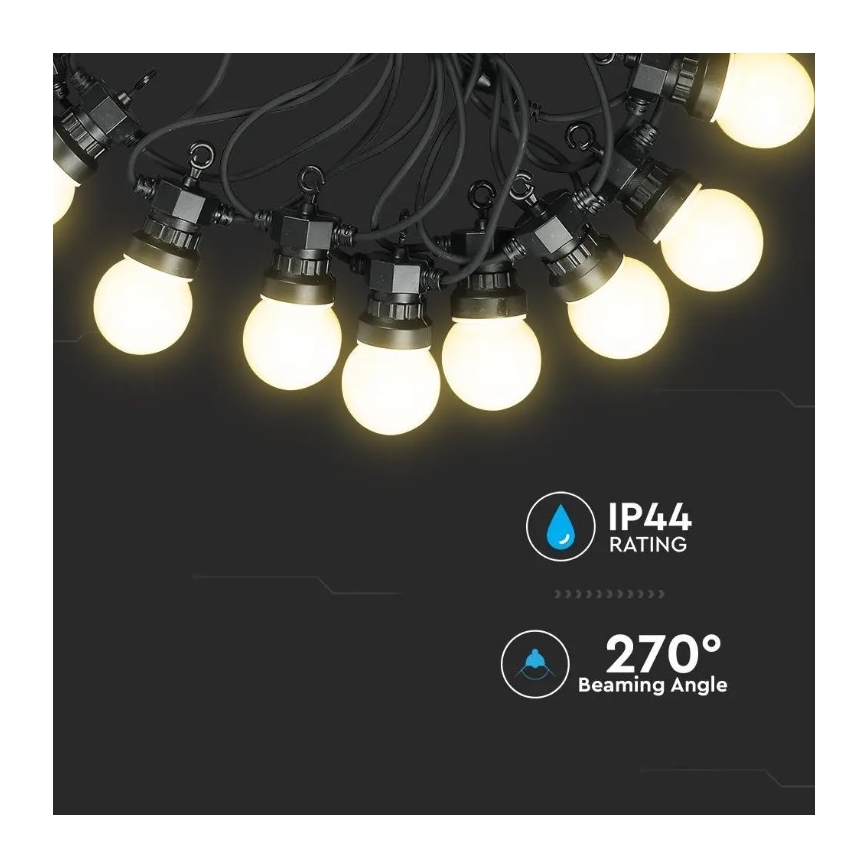 Светодиодная уличная гирлянда STRING 10 м 20xLED/0,5W/230V IP44 6000K