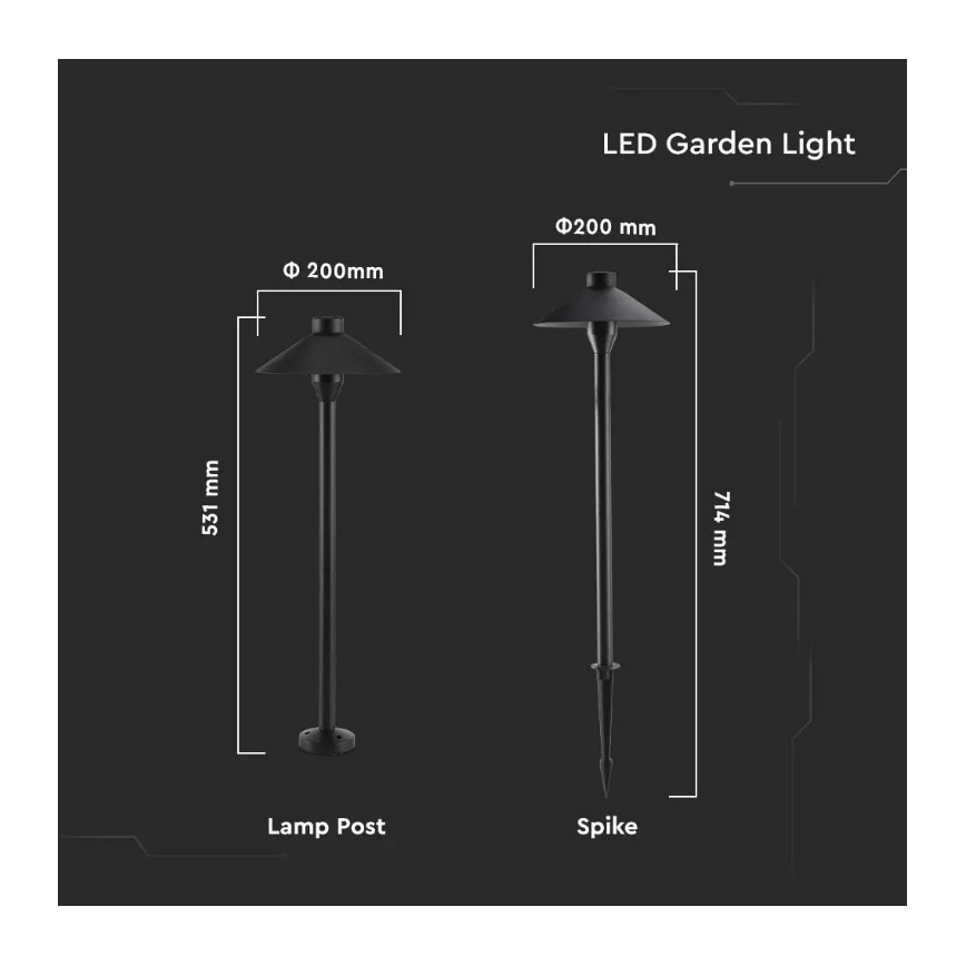 Светодиодная уличная лампа GARDEN LED/7W/230V 3000K IP65
