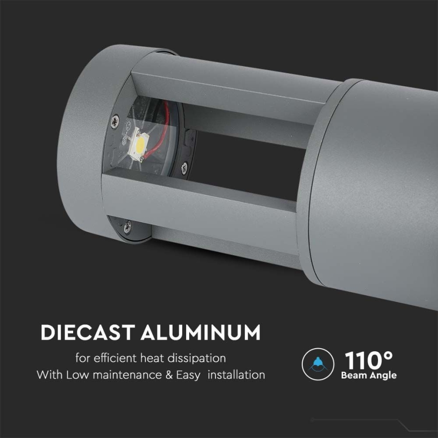 Светодиодная уличная лампа LED/10W/230V 25cm 4000K IP65 серая