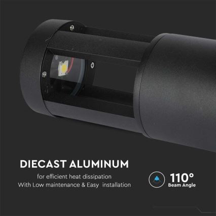 Светодиодная уличная лампа LED/10W/230V 25cm 6400K IP65 черная