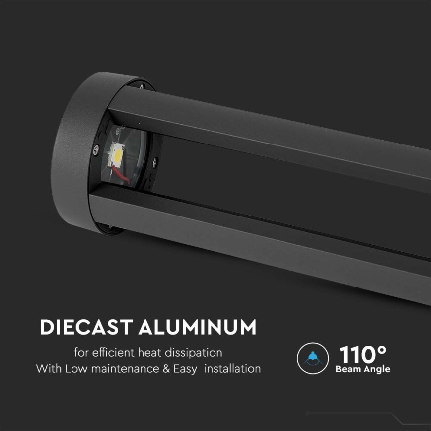 Светодиодная уличная лампа LED/10W/230V 80cm 6400K IP65 черная