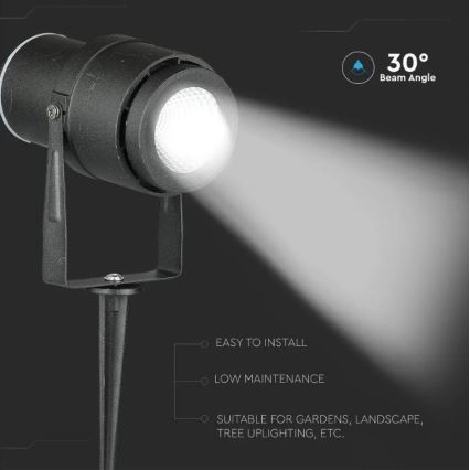 Светодиодная уличная лампа LED/12W/230V 3000K черная IP65