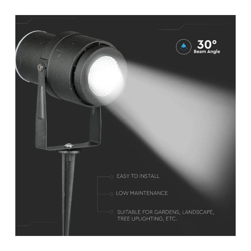 Светодиодная уличная лампа LED/12W/230V 3000K черная IP65