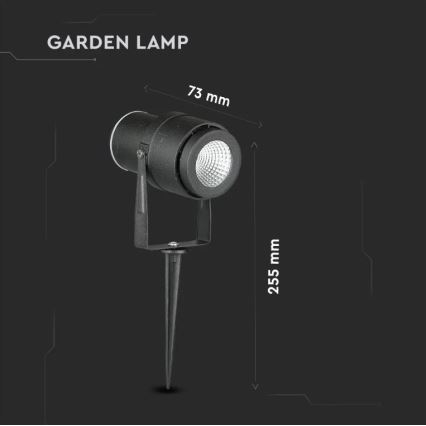 Светодиодная уличная лампа LED/12W/230V 3000K черная IP65