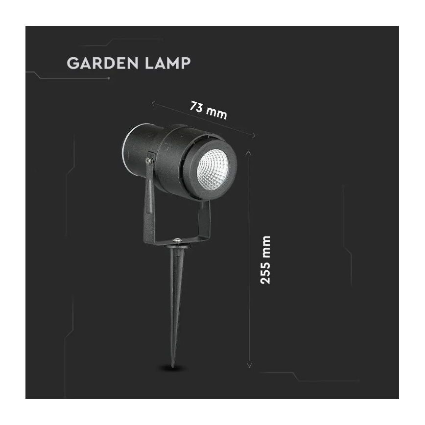 Светодиодная уличная лампа LED/12W/230V 3000K черная IP65