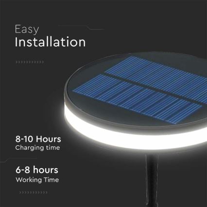 Светодиодная уличная лампа на солнечной батарее LED/1,8W/3,7V IP54 3000K 1800 mAh