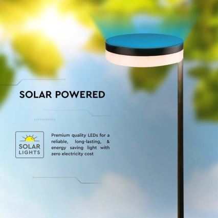 Светодиодная уличная лампа на солнечной батарее LED/2W/3,7V 3000K IP54 черный