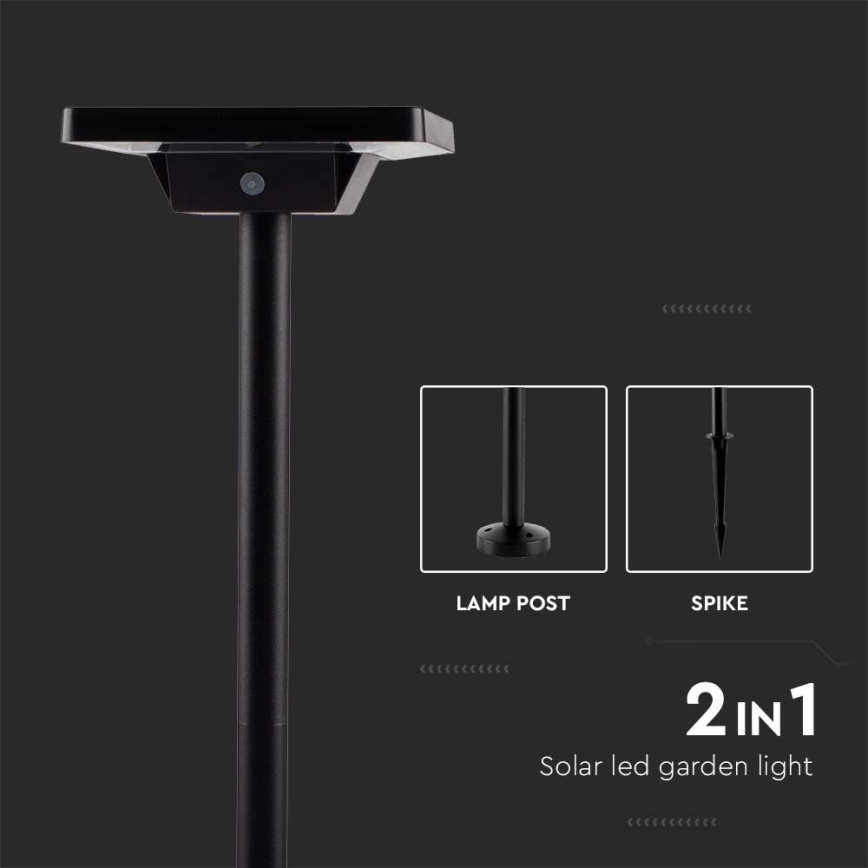 Светодиодная уличная лампа на солнечной батарее 2в1 LED/2W/3,7V IP65 3000/4000/6500K 2600 mAh