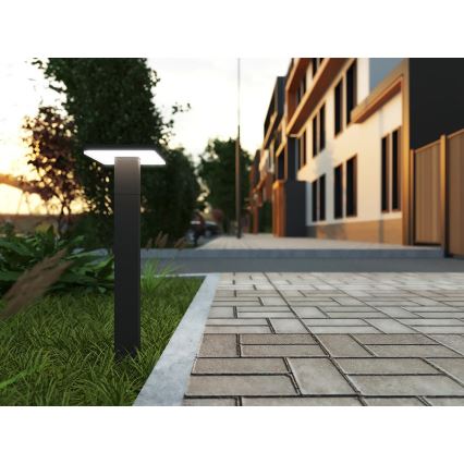 Светодиодная уличная лампа с датчиком BARI LED/10W/230V 4000K 60 см IP54 антрацит