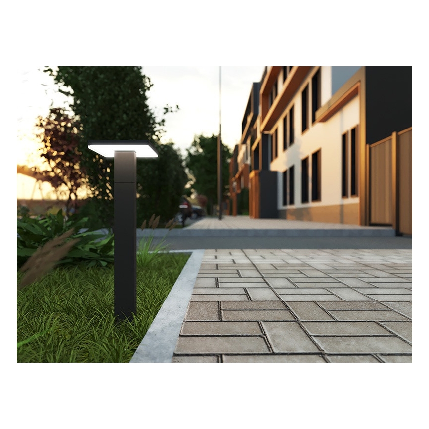 Светодиодная уличная лампа с датчиком BARI LED/10W/230V 4000K 60 см IP54 антрацит